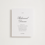 "Finely" - Letterpress Rehearsal Dinner Cards in Soft Black by Ani Somi - Front