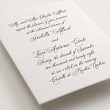 "palazzo" - Letterpress Rehearsal Dinner Cards in Soft Black by Benita Crandall - Detail
