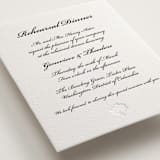 "Astor Elegance" - Letterpress Rehearsal Dinner Cards in Midnight by Clover and Lamb - Detail