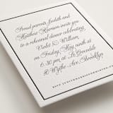 "The Day" - Letterpress Rehearsal Dinner Cards in Soft Black by mo kelley - Detail