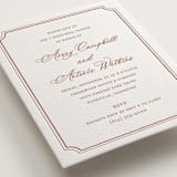 "Avery" - Letterpress Rehearsal Dinner Cards in Dusty Rose by Jennifer Postorino - Detail
