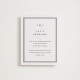"Timeless Together" - Letterpress Rehearsal Dinner Cards in Soft Black by Carolyn MacLaren - Front