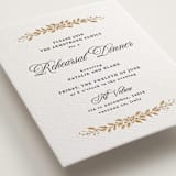 "Lake Como" - Letterpress Rehearsal Dinner Cards in Faux Gold by Kate Ahn - Detail