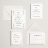 "Lake Como" - Letterpress Rehearsal Dinner Cards in Maraschino | Soft Black by Kate Ahn - Invitation Suite
