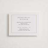 "Framed Monogram" - Letterpress Rehearsal Dinner Cards in Faux Gold by Kelly Schmidt - Front