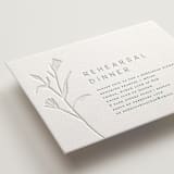 "Perennial" - Letterpress Rehearsal Dinner Cards in Cucumber by Amy Kross - Detail