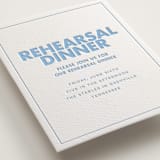 "Sienna" - Letterpress Rehearsal Dinner Cards in Sky Blue by Ellen Schlegelmilch - Detail