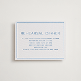 "Brooklyn" - Letterpress Rehearsal Dinner Cards in Sapphire by Ellen Schlegelmilch - Front
