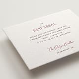 "In Love" - Letterpress Rehearsal Dinner Cards in Azalea Pink by Vanessa Doyle - Detail