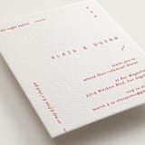 "Alaia" - Letterpress Rehearsal Dinner Cards in Verona Sunset by Blustery August - Detail