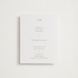 "Tuscany" - Letterpress Rehearsal Dinner Cards in Sky Blue by Blustery August - Front