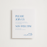 "Clarity" - Letterpress Rehearsal Dinner Cards in Sapphire by Heather Cairl - Front