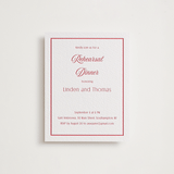 "Ritzy" - Letterpress Rehearsal Dinner Cards in Scarlet by Nicoletta Savod - Front