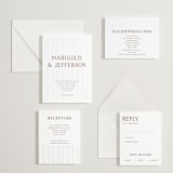 "Stripes" - Letterpress Rehearsal Dinner Cards in Burnt Sienna by Kelly Watkins - Invitation Suite