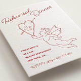 "Crazy Little Thing Called Love" - Letterpress Rehearsal Dinner Cards in Scarlet by Helena Vitto - Detail