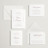 "Modernne" - Letterpress Rehearsal Dinner Cards in Maraschino by Carolyn MacLaren - Invitation Suite