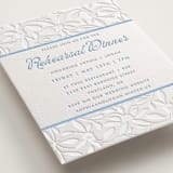 "Victorian Chic" - Letterpress Rehearsal Dinner Cards in Sky Blue by Morgan Kendall - Detail