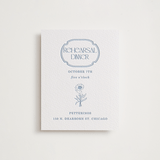 "Flora Arch" - Letterpress Rehearsal Dinner Cards in Provincial Blue by Baumbirdy - Front