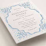 "Margot" - Letterpress Rehearsal Dinner Cards in Sky Blue by Erin L. Wilson - Detail