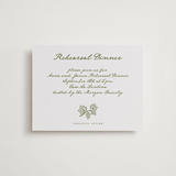 "Villa" - Letterpress Rehearsal Dinner Cards in Pistachio by Maja Cunningham - Front