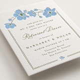 "Anemones" - Letterpress Rehearsal Dinner Cards in Sky Blue by letterfix - Detail