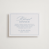 "Hummingbird Botanicals" - Letterpress Rehearsal Dinner Cards in Provincial Blue by Erin Deegan - Front