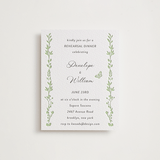 "Flower Garden" - Letterpress Rehearsal Dinner Cards in Tea Green by Susan Moyal - Front