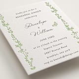 "Flower Garden" - Letterpress Rehearsal Dinner Cards in Tea Green by Susan Moyal - Detail