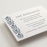 "Pressed Motif" - Letterpress Rehearsal Dinner Cards in Indigo by Oma N. Ramkhelawan - Detail