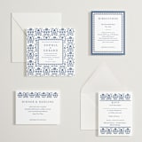"Pressed Motif" - Letterpress Rehearsal Dinner Cards in Blueberry by Oma N. Ramkhelawan - Invitation Suite