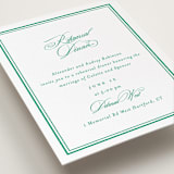 "Hartford" - Letterpress Rehearsal Dinner Cards in Shamrock by Olivia Raufman - Detail