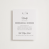 "Outlined" - Letterpress Rehearsal Dinner Cards in Soft Black by Leah Bisch - Front