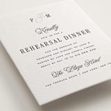 "Outlined" - Letterpress Rehearsal Dinner Cards in Soft Black by Leah Bisch - Detail
