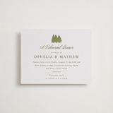 "Summit Meadows" - Letterpress Rehearsal Dinner Cards in Pistachio by Ana Sharpe - Front