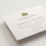 "Summit Meadows" - Letterpress Rehearsal Dinner Cards in Pistachio by Ana Sharpe - Detail