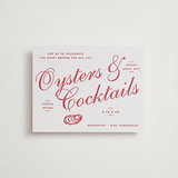 "Larkin" - Letterpress Rehearsal Dinner Cards in Scarlet by Megan Davis - Front