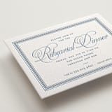 "Maison" - Letterpress Rehearsal Dinner Cards in Provincial Blue by Megan Davis - Detail