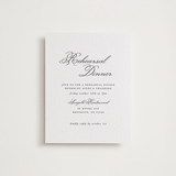"Bliss" - Letterpress Rehearsal Dinner Cards in Soft Black by Kelly Watkins - Front