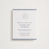 "The Sea" - Letterpress Rehearsal Dinner Cards in Aegean by Jenna Holcomb - Front