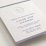 "The Sea" - Letterpress Rehearsal Dinner Cards in Aegean by Jenna Holcomb - Detail