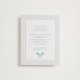 "Isle" - Letterpress Rehearsal Dinner Cards in Seafoam by Megan Davis - Front