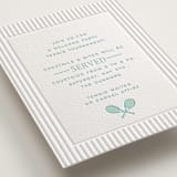 "Isle" - Letterpress Rehearsal Dinner Cards in Seafoam by Megan Davis - Detail