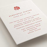 "lobster" - Letterpress Rehearsal Dinner Cards in Neon Orange by Pippa Shaw - Detail