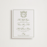 "Crestino" - Letterpress Rehearsal Dinner Cards in Pistachio by Petra Kern - Front