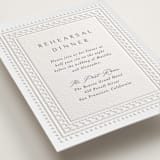 "Heirloom Needlework" - Letterpress Rehearsal Dinner Cards in Gravel by Meggy Masters - Detail