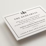"Mountain Pines" - Letterpress Rehearsal Dinner Cards in Soft Black by Winston Latchman - Detail