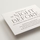 "Quiet Luxury" - Letterpress Rehearsal Dinner Cards in Coffee by Oscar and Emma - Karly Depew - Detail