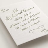 "Love in the Afternoon" - Letterpress Rehearsal Dinner Cards in Pistachio by Ani Somi - Detail