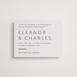 "Kismet" - Letterpress Rehearsal Dinner Cards in Soft Black by Alston Foster - Front