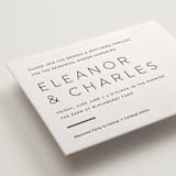 "Kismet" - Letterpress Rehearsal Dinner Cards in Soft Black by Alston Foster - Detail